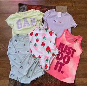 Girls 4T Set Of 5 - Shirts And Bathing Suit